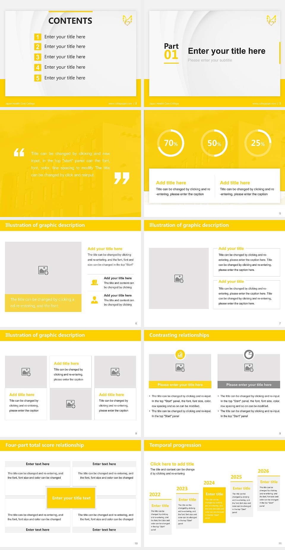 Japan Health Care College Thesis Proposal/Graduation Defense PPT Template4:3 ratio PPT effect preview image2