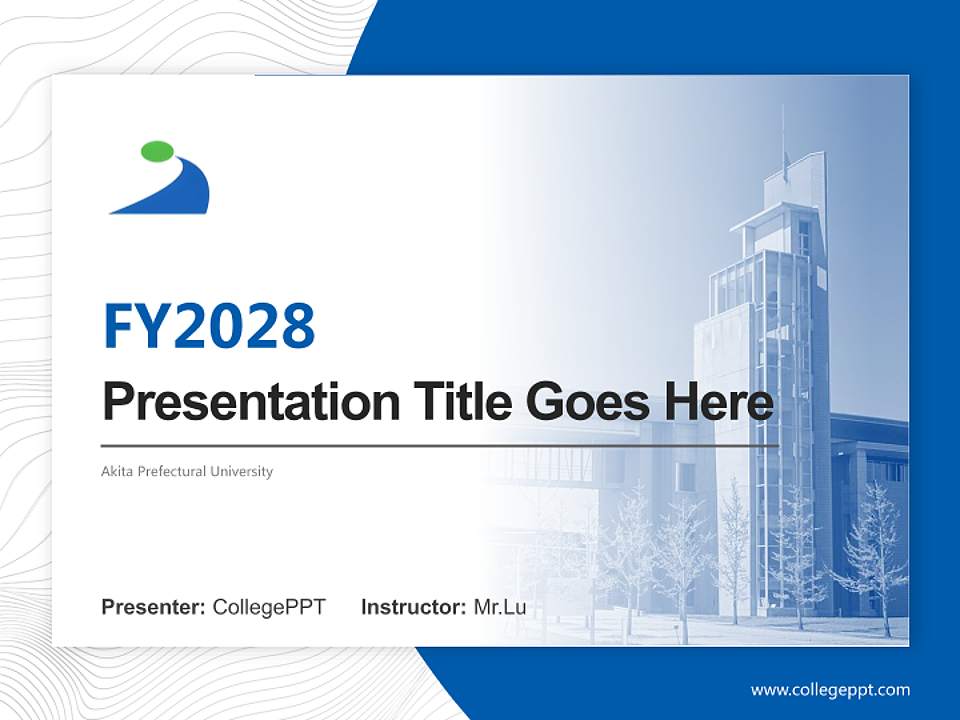 Akita Prefectural University Academic Presentation/Research Findings Report PPT Template4:3 ratio PPT effect preview image5