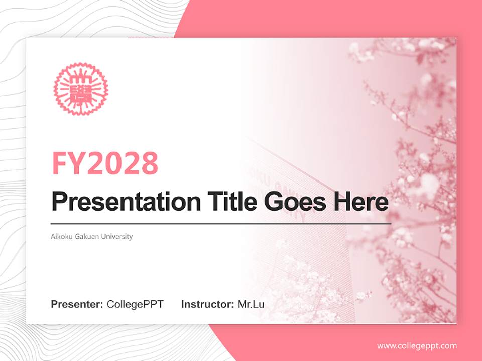 Aikoku Gakuen University Academic Presentation/Research Findings Report PPT Template4:3 ratio PPT effect preview image5