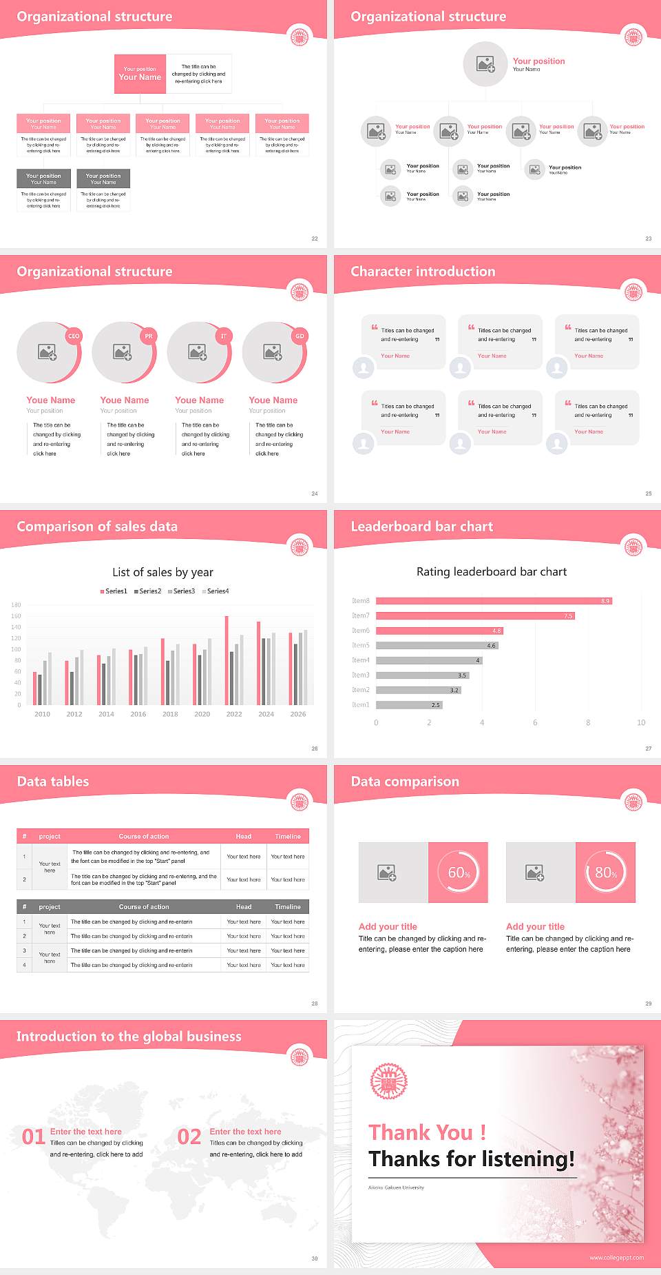 Aikoku Gakuen University Academic Presentation/Research Findings Report PPT Template4:3 ratio PPT effect preview image4