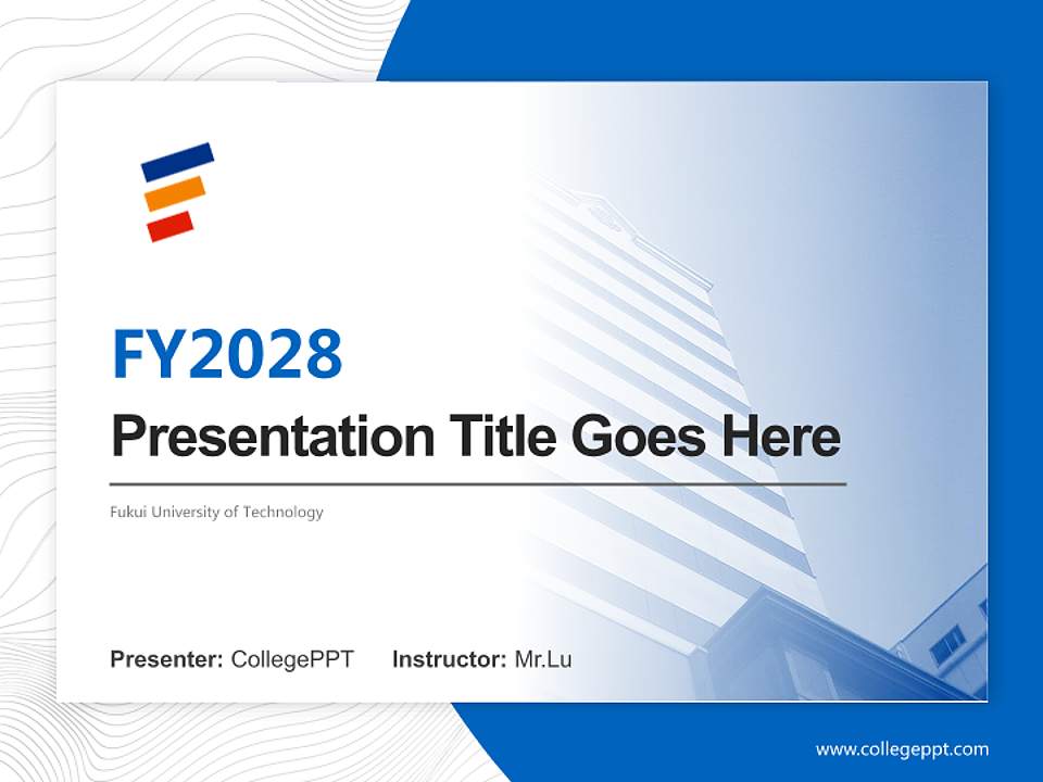 Fukui University of Technology Academic Presentation/Research Findings Report PPT Template4:3 ratio PPT effect preview image5