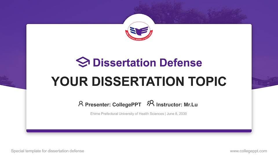 Ehime Prefectural University of Health Sciences Graduation Thesis Defense PPT Template_Slide preview image1