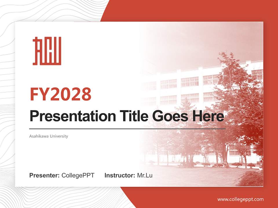 Asahikawa University Academic Presentation/Research Findings Report PPT Template4:3 ratio PPT effect preview image5