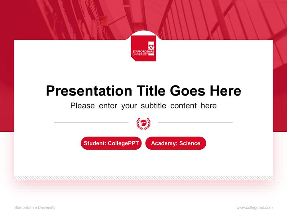 Staffordshire University National Scholarship Defense PPT Template4:3 ratio PPT effect preview image4