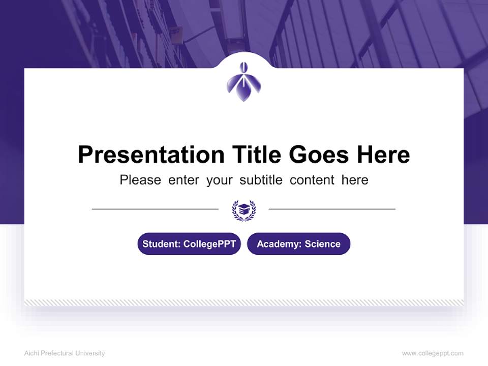 Aichi Prefectural University National Scholarship Defense PPT Template4:3 ratio PPT effect preview image4