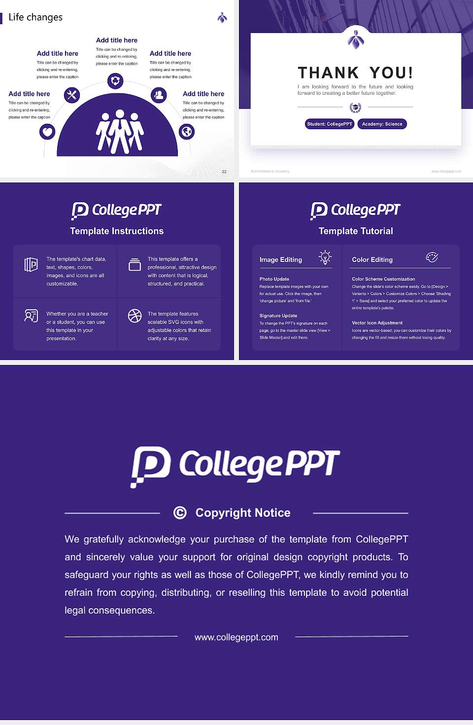 Aichi Prefectural University National Scholarship Defense PPT Template4:3 ratio PPT effect preview image4