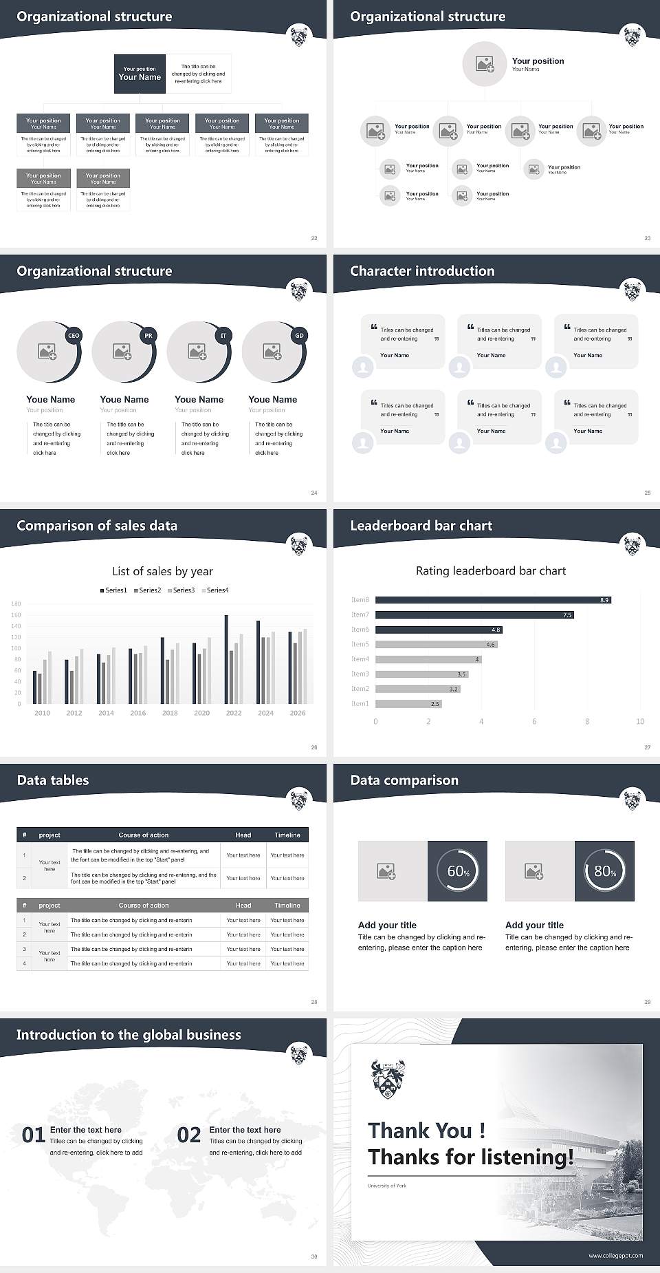 University of York Academic Presentation/Research Findings Report PPT Template4:3 ratio PPT effect preview image4