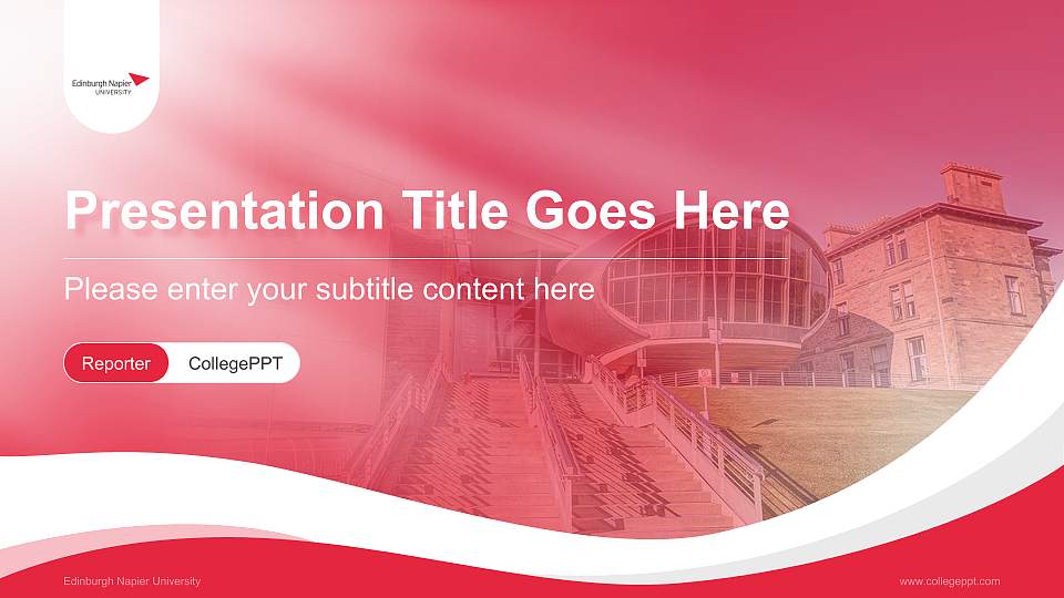 Edinburgh Napier University Lecture Sharing and Networking Event PPT Template16:9 ratio PPT effect preview image