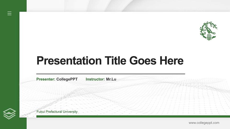 Fukui Prefectural University Thesis Proposal/Graduation Defense PPT Template16:9 ratio PPT effect preview image
