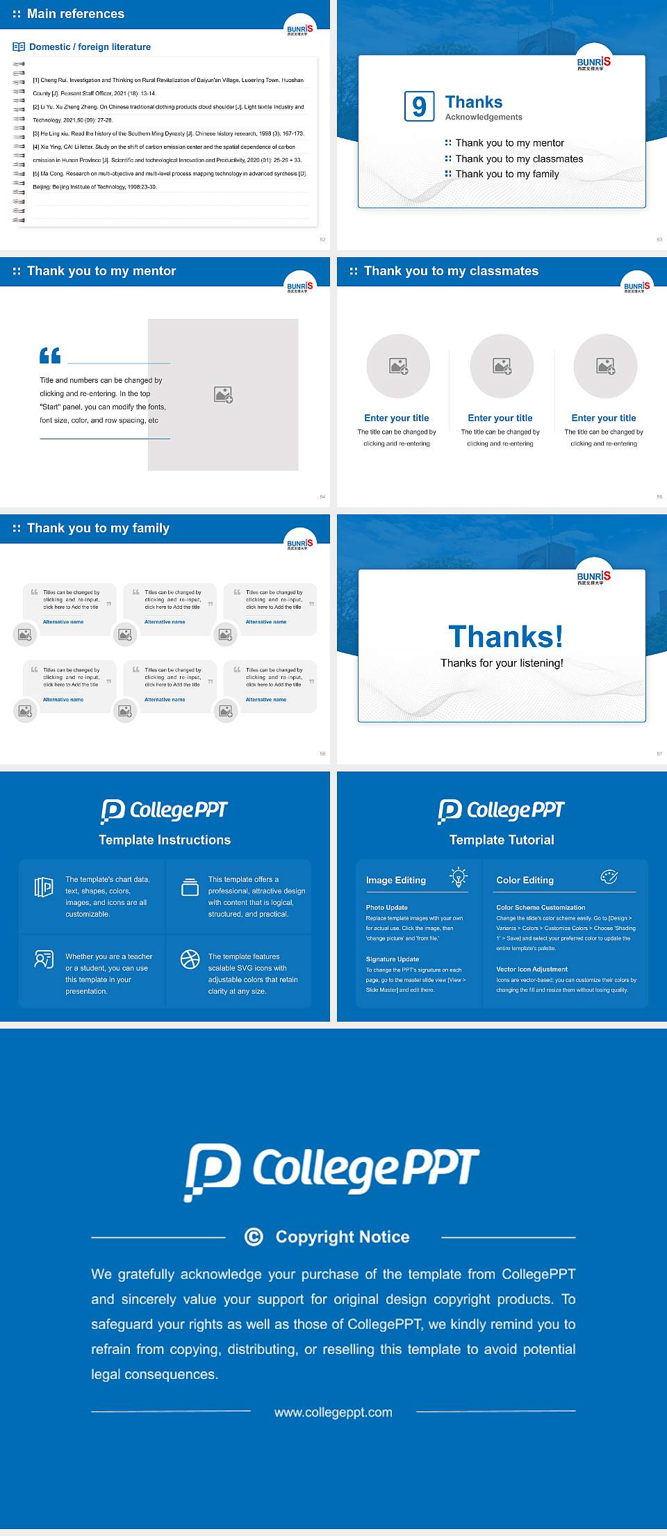Bunri University of Hospitality Graduation Thesis Defense PPT Template4:3 ratio PPT effect preview image7