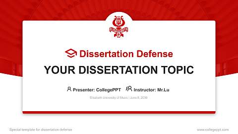 Elisabeth University of Music Graduation Thesis Defense PPT Template
