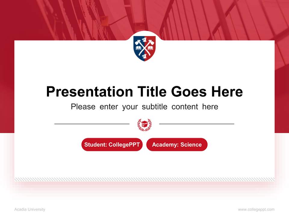 Acadia University National Scholarship Defense PPT Template4:3 ratio PPT effect preview image4