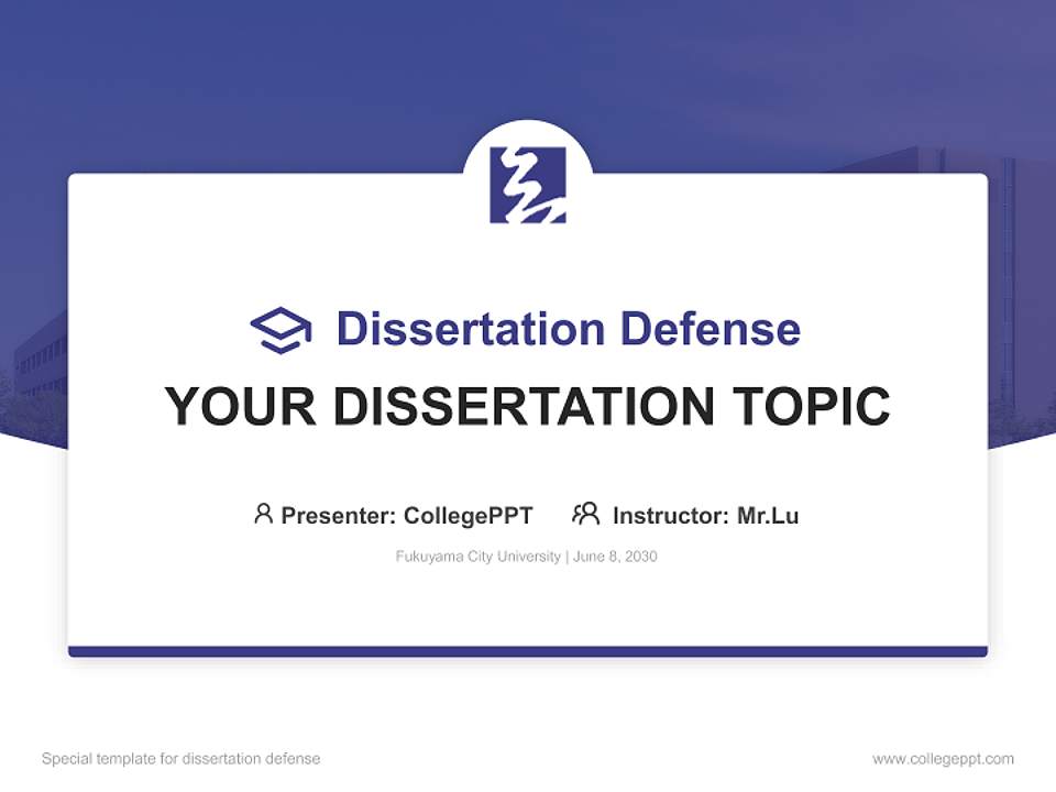 Fukuyama City University Graduation Thesis Defense PPT Template4:3 ratio PPT effect preview image7