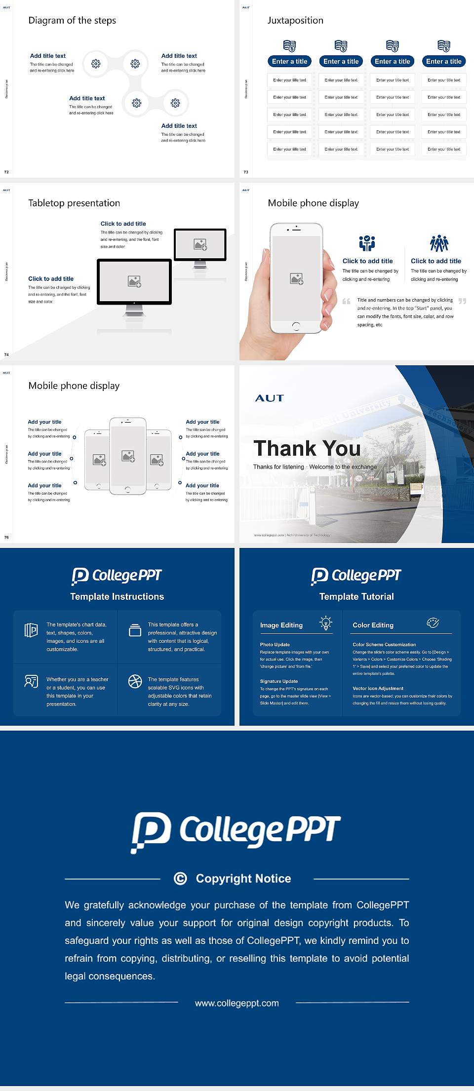 Aichi University of Technology Competition/Entrepreneurship Contest PPT Template4:3 ratio PPT effect preview image9