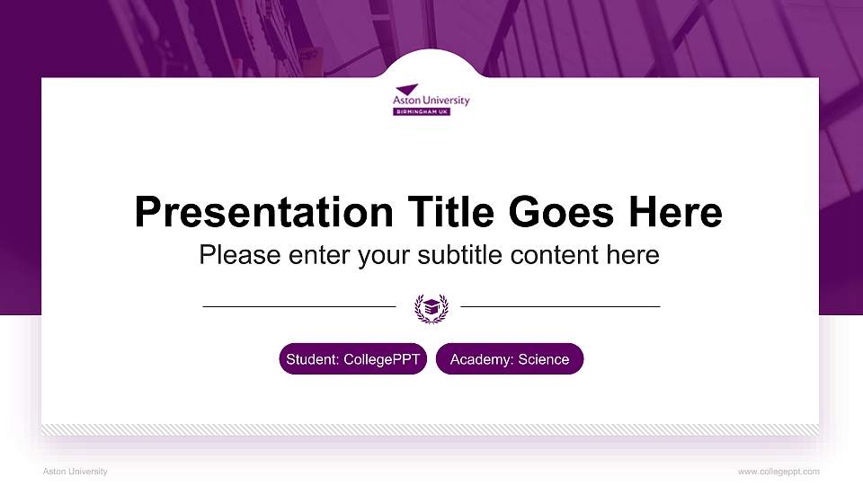 Aston University National Scholarship Defense PPT Template16:9 ratio PPT effect preview image