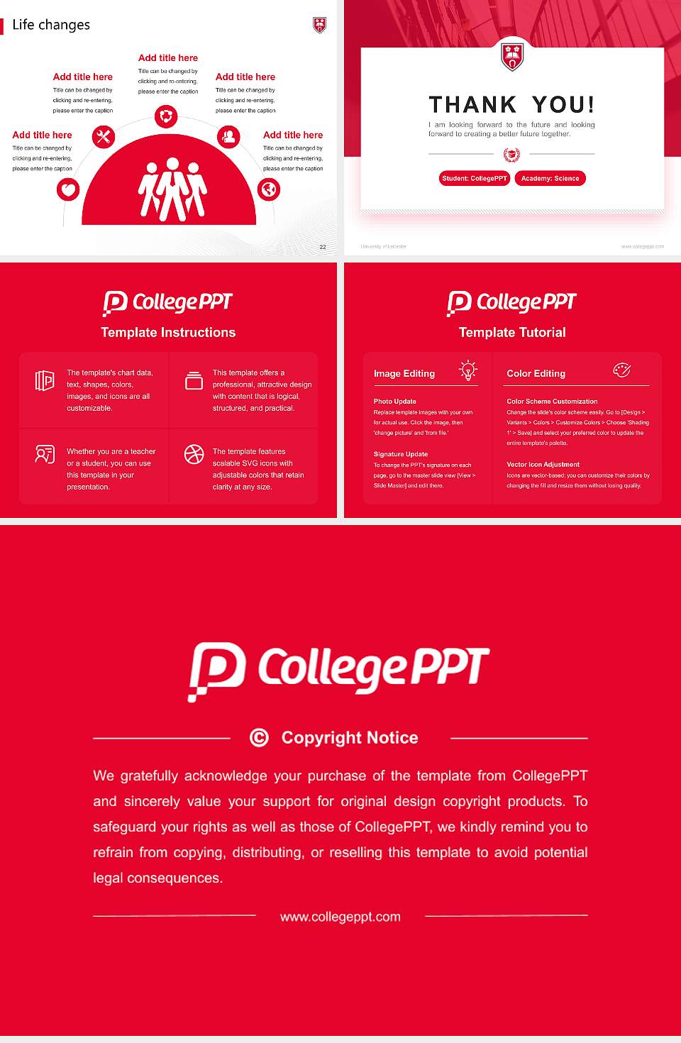 University of Leicester National Scholarship Defense PPT Template4:3 ratio PPT effect preview image4