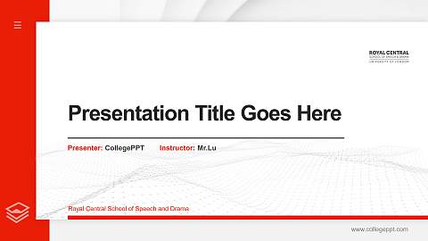 Royal Central School of Speech and Drama Thesis Proposal/Graduation Defense PPT Template