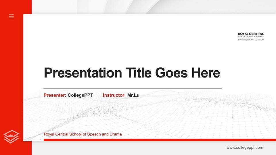 Royal Central School of Speech and Drama Thesis Proposal/Graduation Defense PPT Template16:9 ratio PPT effect preview image