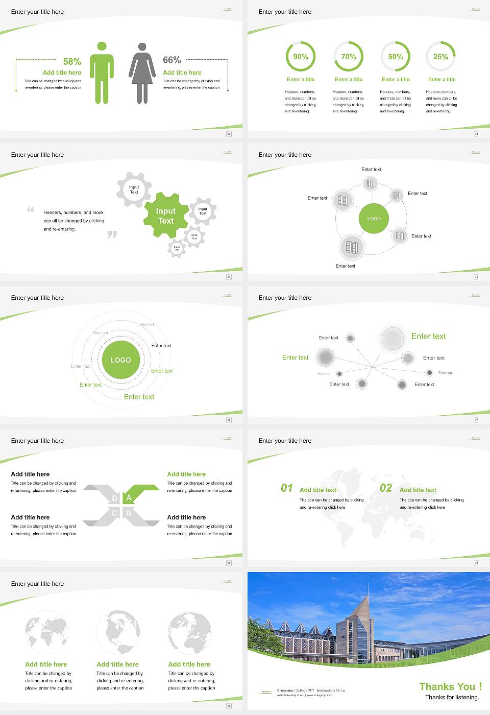 Akita University of Art Course/Courseware Creation PPT Template16:9 ratio PPT effect preview image4