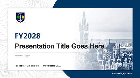 University of Glasgow Academic Presentation/Research Findings Report PPT Template
