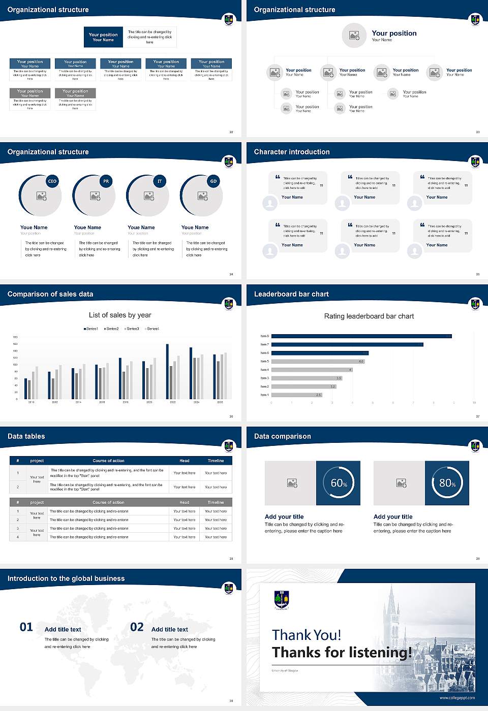 University of Glasgow Academic Presentation/Research Findings Report PPT Template16:9 ratio PPT effect preview image4
