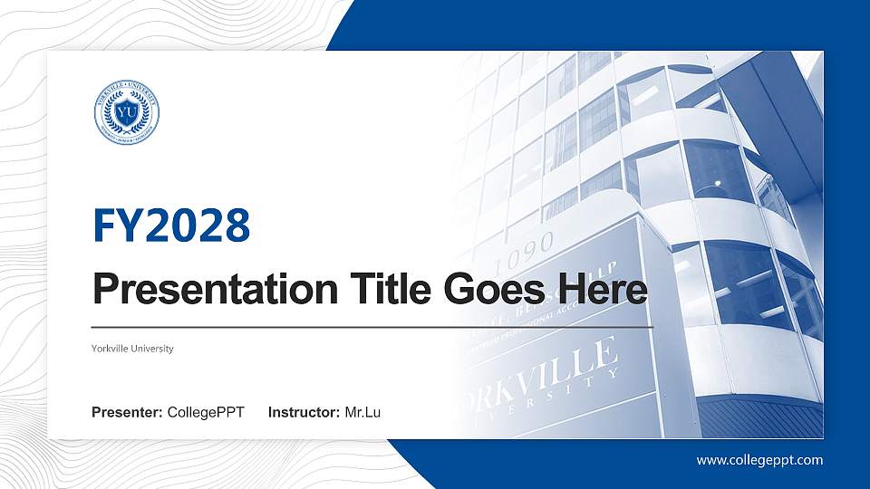 Yorkville University Academic Presentation/Research Findings Report PPT Template16:9 ratio PPT effect preview image