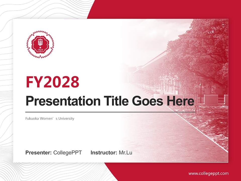 Fukuoka Women’s University Academic Presentation/Research Findings Report PPT Template4:3 ratio PPT effect preview image5