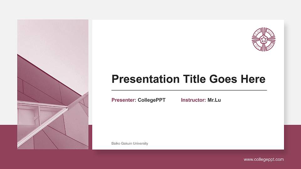 Baiko Gakuin University General Purpose PPT Template16:9 ratio PPT effect preview image