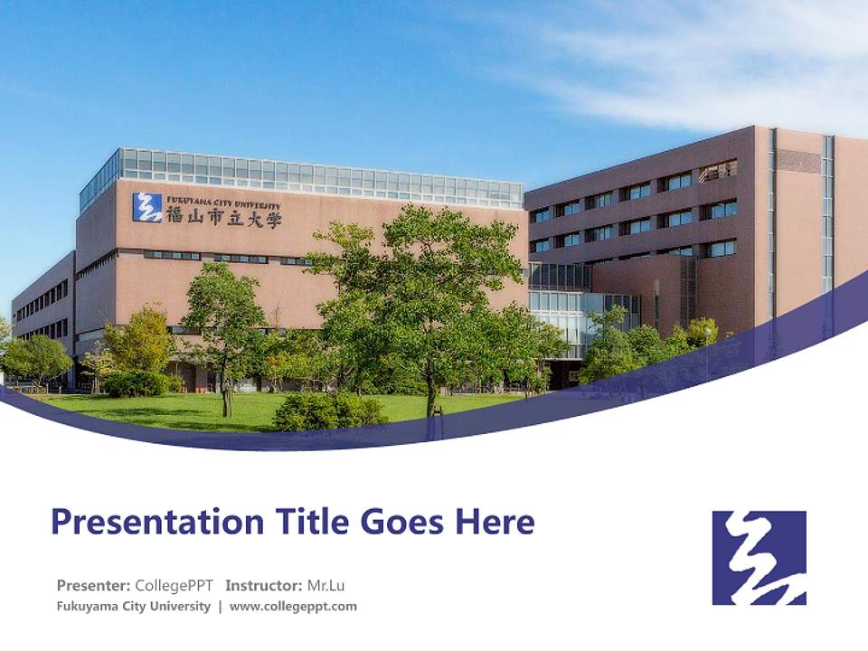 Fukuyama City University Course/Courseware Creation PPT Template4:3 ratio PPT effect preview image5