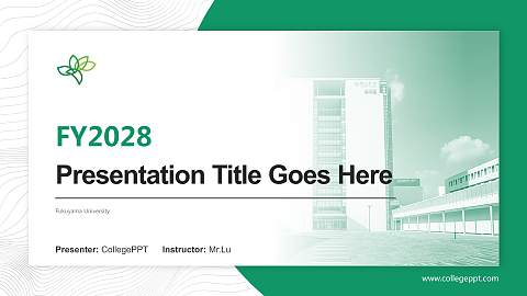 Fukuyama University Academic Presentation/Research Findings Report PPT Template