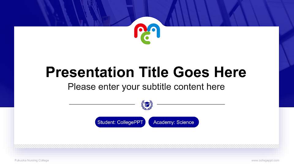 Fukuoka Nursing College National Scholarship Defense PPT Template16:9 ratio PPT effect preview image