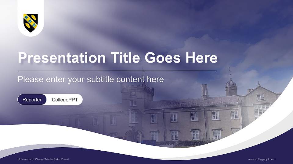 University of Wales Trinity Saint David Lecture Sharing and Networking Event PPT Template16:9 ratio PPT effect preview image