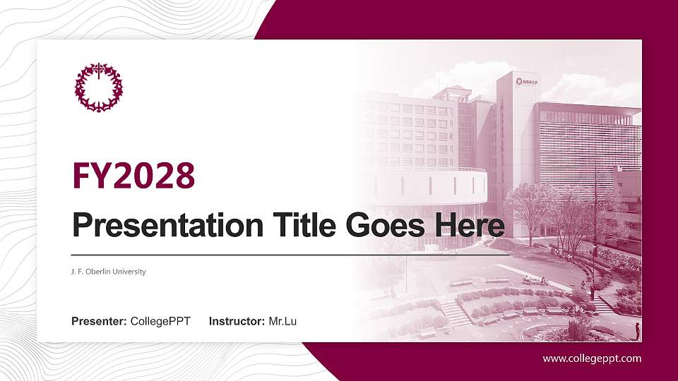 J. F. Oberlin University Academic Presentation/Research Findings Report PPT Template16:9 ratio PPT effect preview image