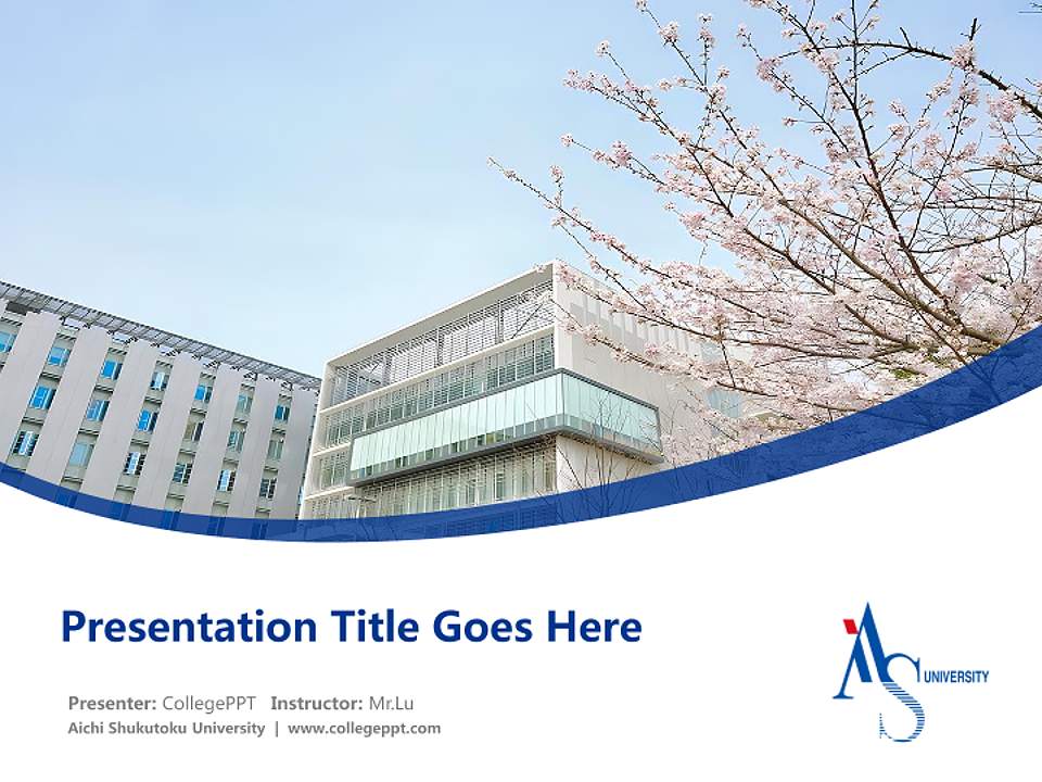 Aichi Shukutoku University Course/Courseware Creation PPT Template4:3 ratio PPT effect preview image5