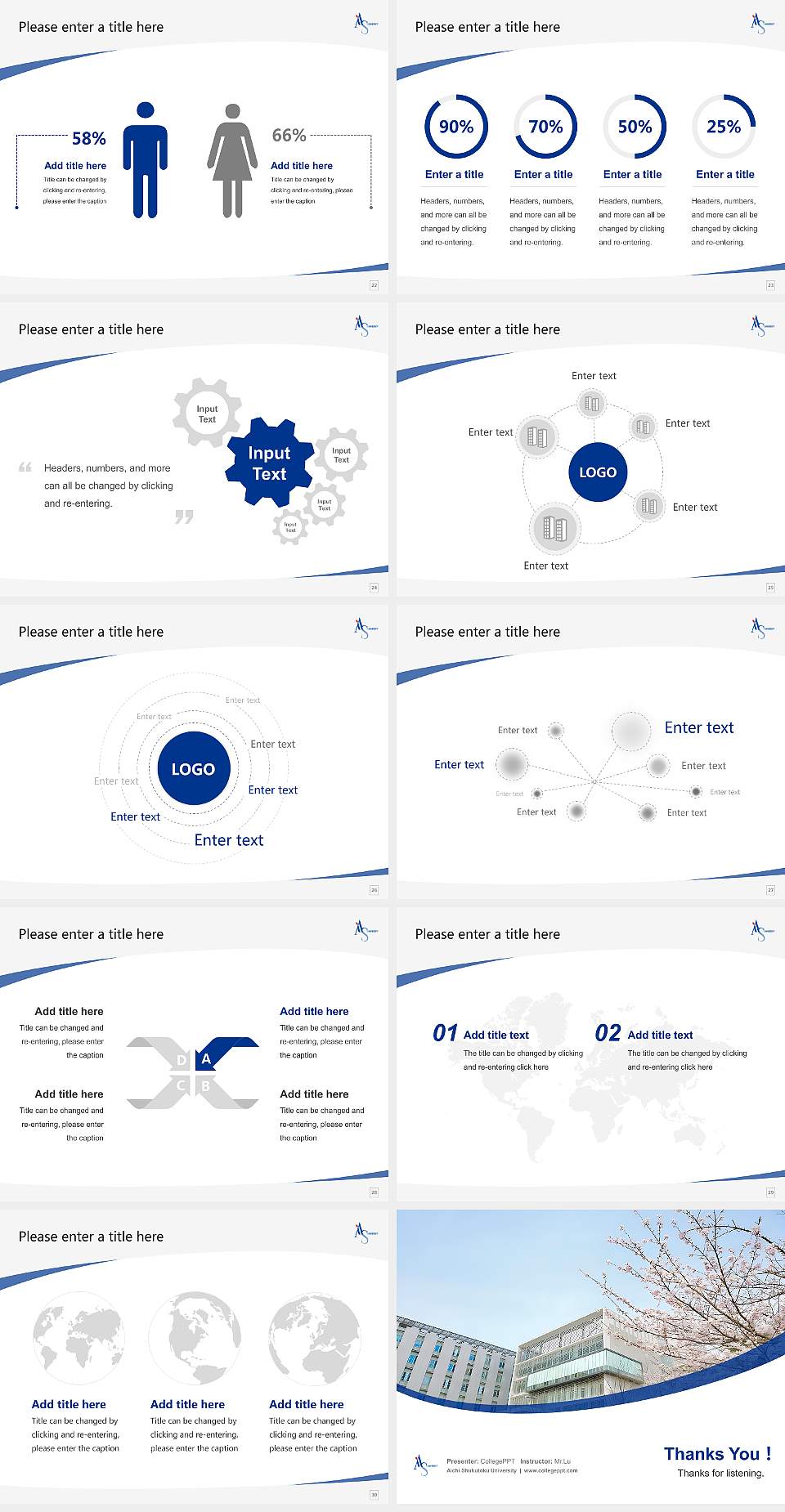 Aichi Shukutoku University Course/Courseware Creation PPT Template4:3 ratio PPT effect preview image4