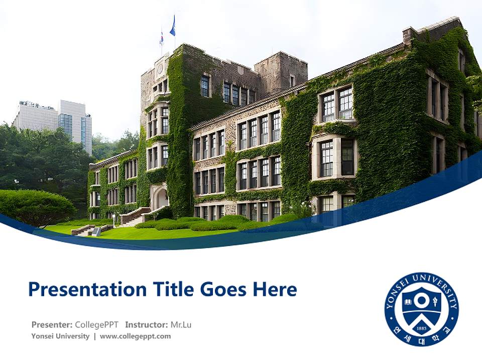 Yonsei University Course/Courseware Creation PPT Template4:3 ratio PPT effect preview image5