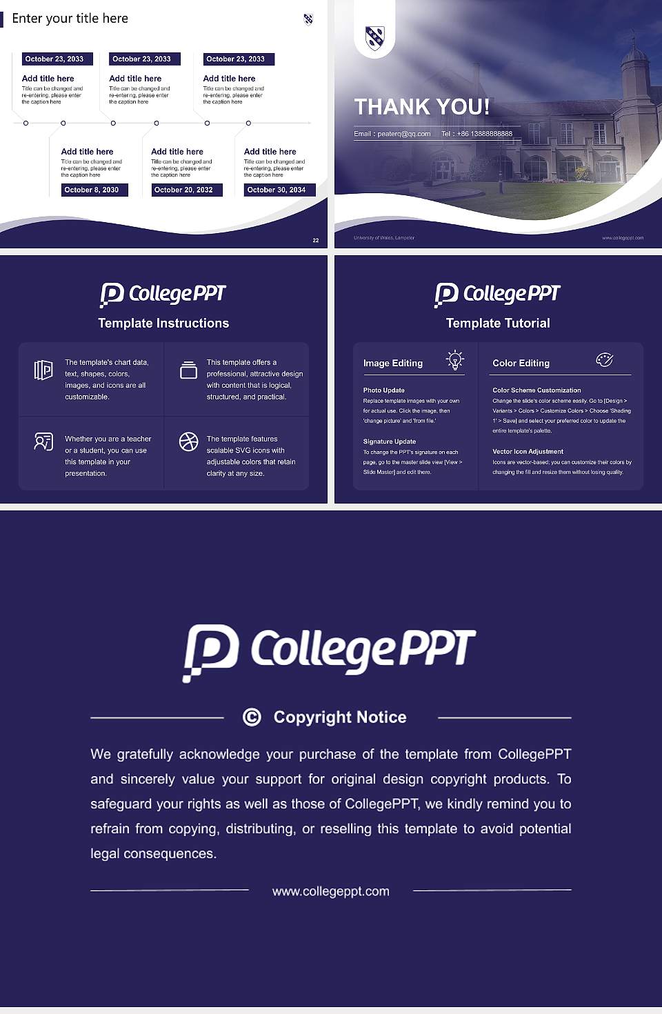 University of Wales, Lampeter Lecture Sharing and Networking Event PPT Template4:3 ratio PPT effect preview image4