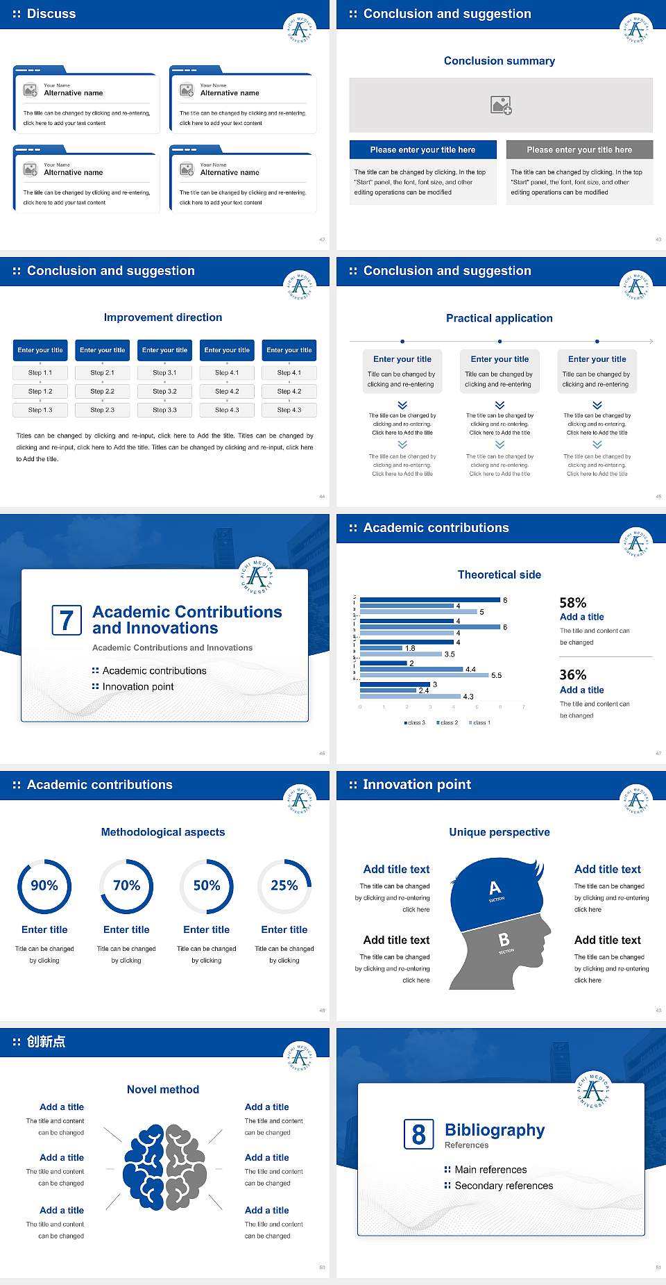 Aichi Medical University Graduation Thesis Defense PPT Template4:3 ratio PPT effect preview image6