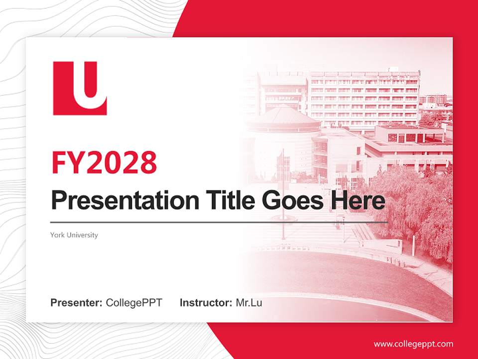 York University Academic Presentation/Research Findings Report PPT Template4:3 ratio PPT effect preview image5