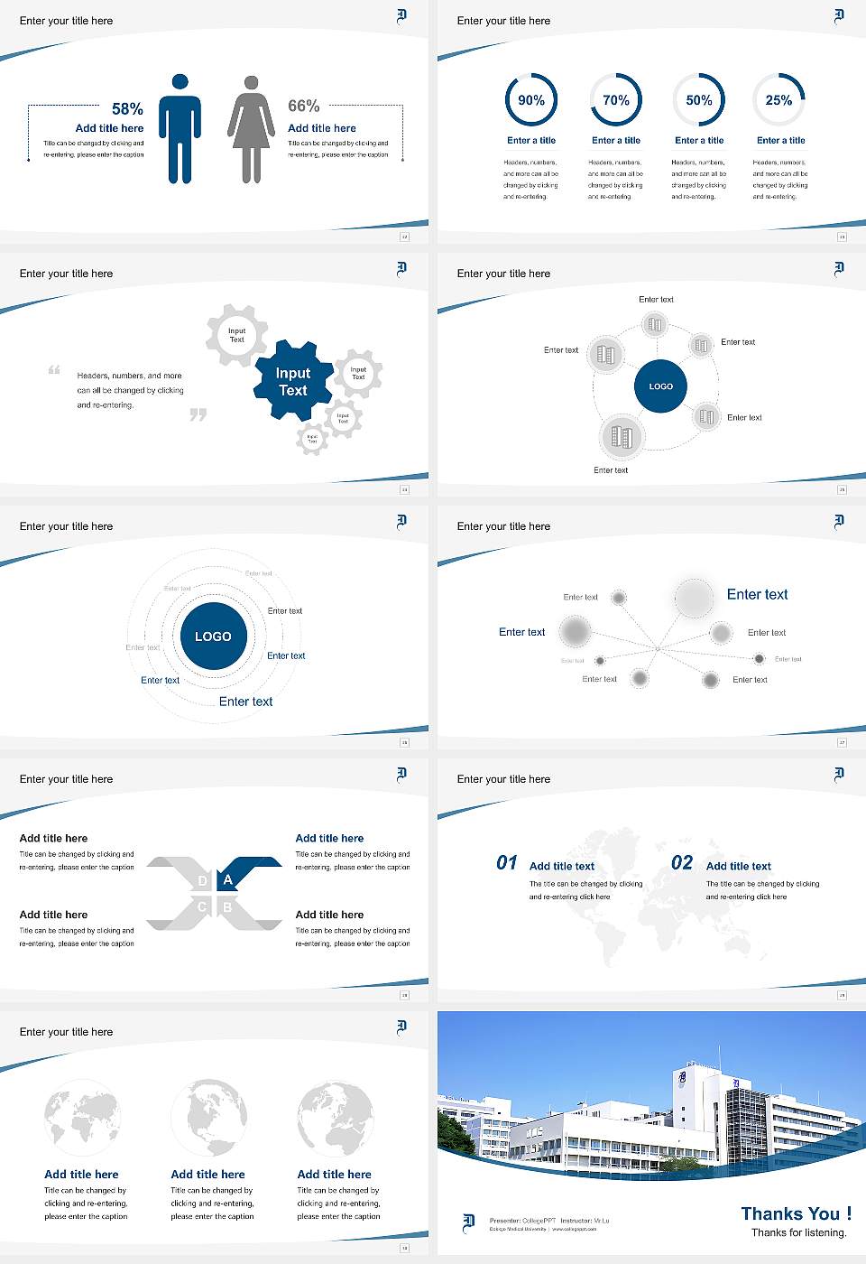 Dokkyo Medical University Course/Courseware Creation PPT Template16:9 ratio PPT effect preview image4