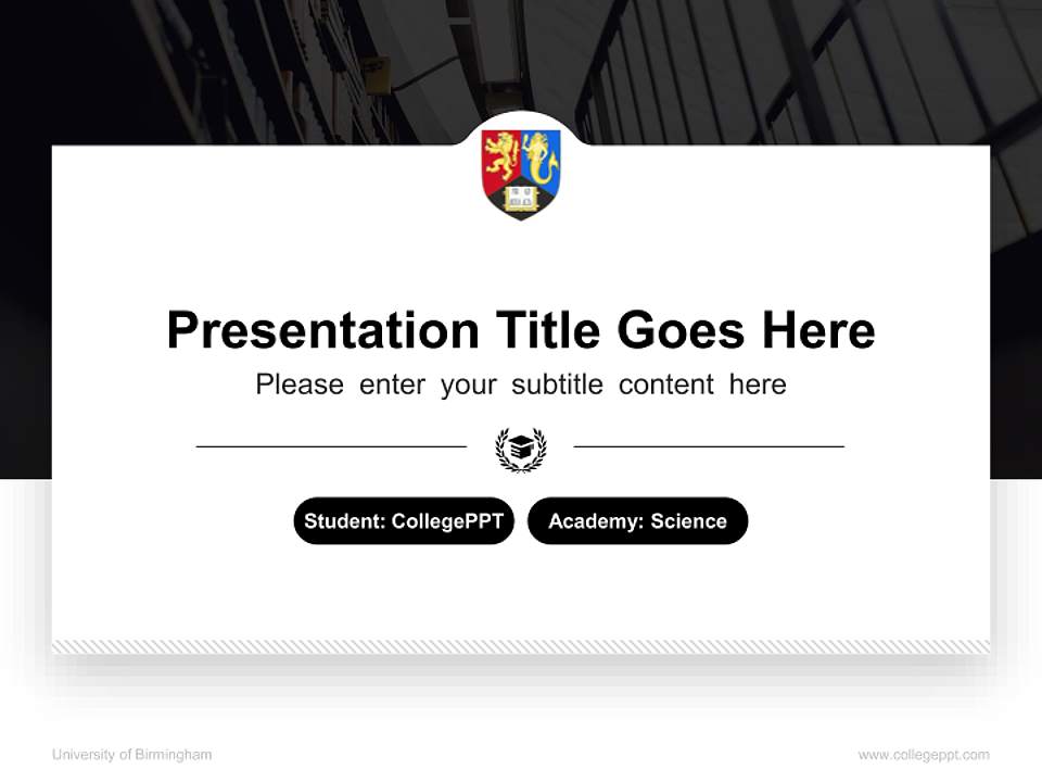 University of Birmingham National Scholarship Defense PPT Template4:3 ratio PPT effect preview image4