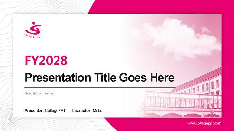 Chubu Gakuin University Academic Presentation/Research Findings Report PPT Template