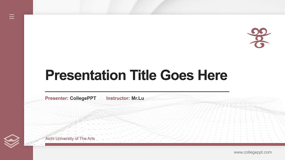Aichi University of The Arts Thesis Proposal/Graduation Defense PPT Template16:9 ratio PPT effect preview image
