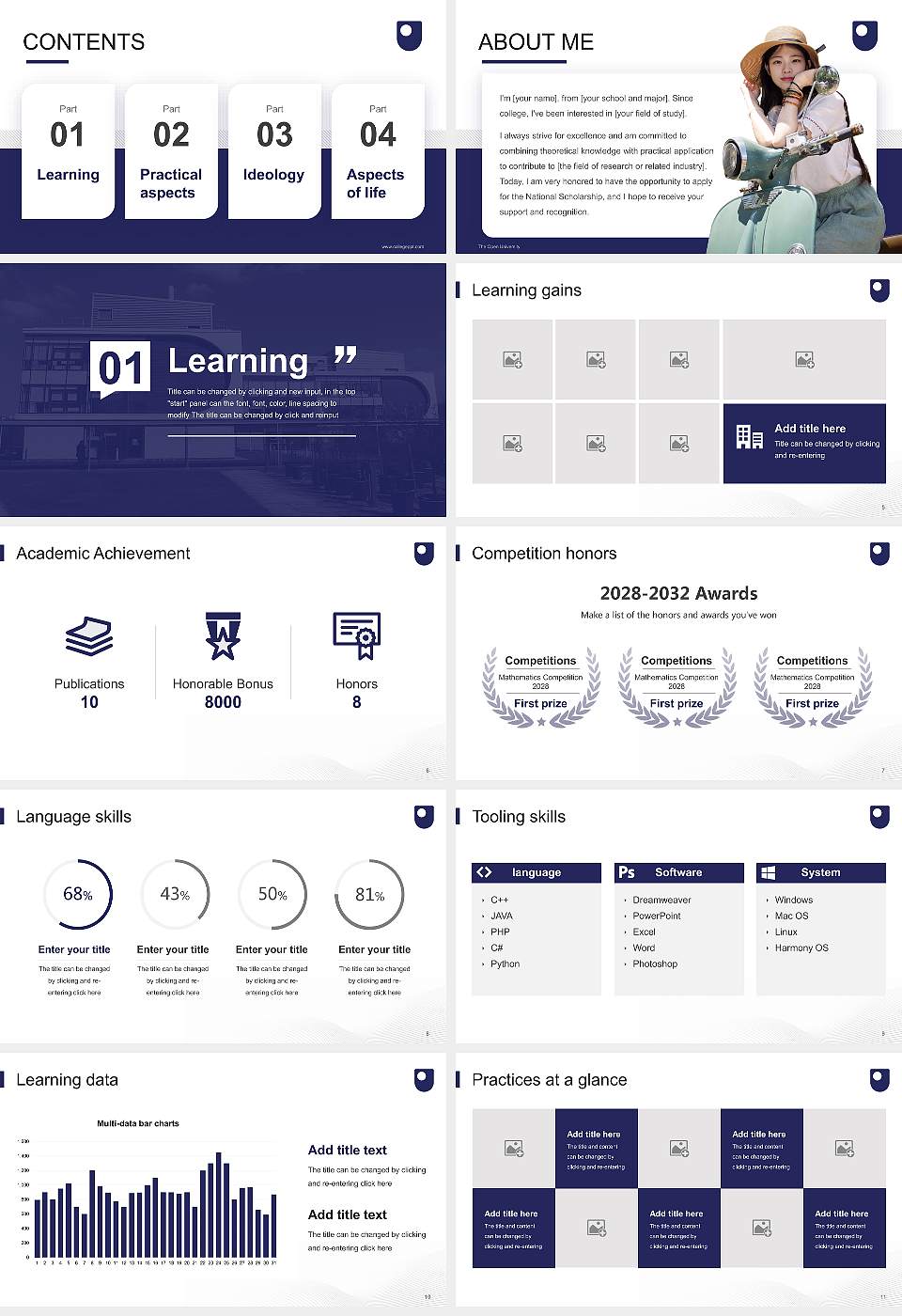 The Open University National Scholarship Defense PPT Template16:9 ratio PPT effect preview image2