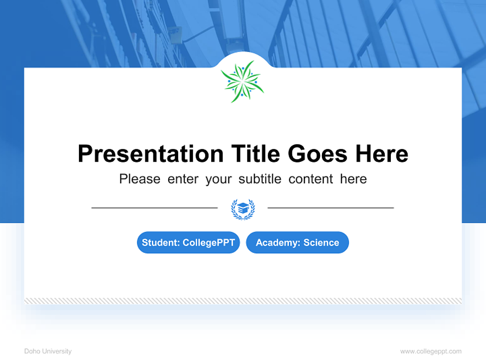 Doho University National Scholarship Defense PPT Template_Slide preview image1