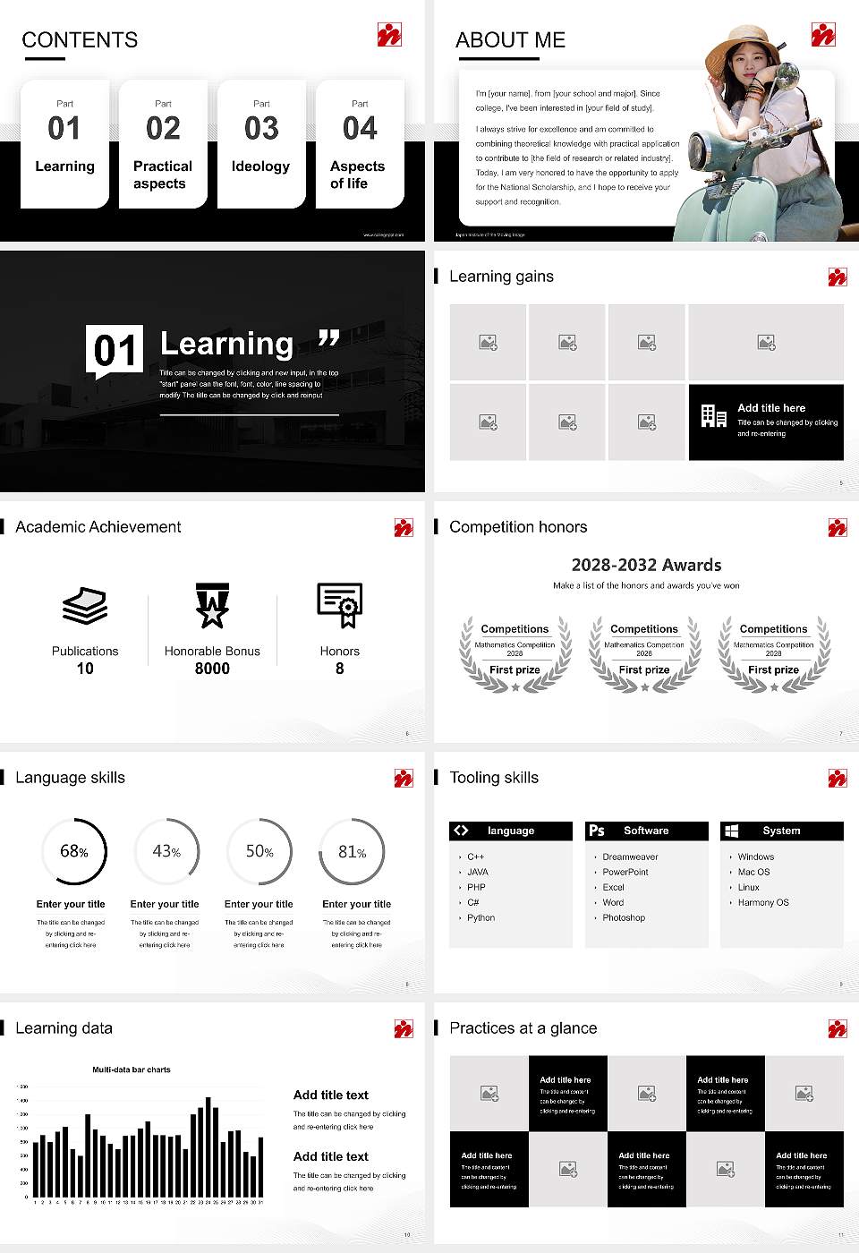 Japan Institute of the Moving Image National Scholarship Defense PPT Template16:9 ratio PPT effect preview image2
