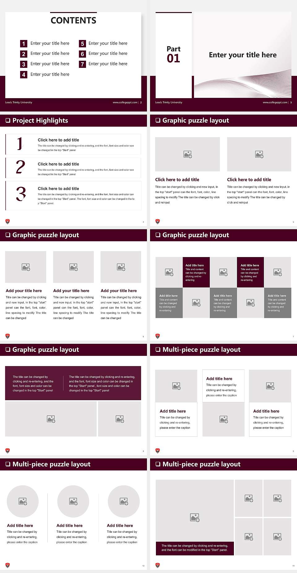 Leeds Trinity University General Purpose PPT Template4:3 ratio PPT effect preview image2
