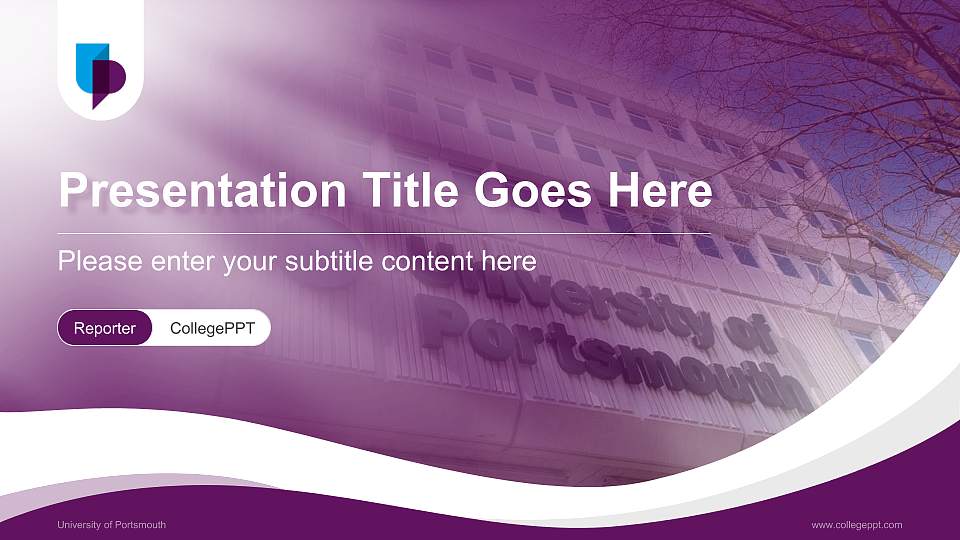 University of Portsmouth Lecture Sharing and Networking Event PPT Template16:9 ratio PPT effect preview image