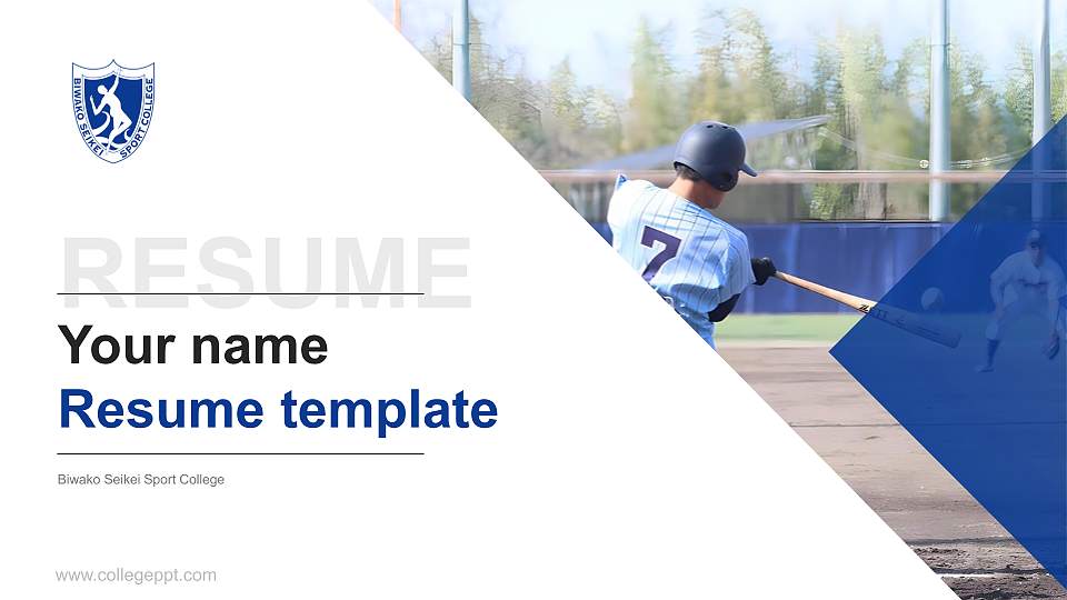 Biwako Seikei Sport College Resume PPT Template16:9 ratio PPT effect preview image