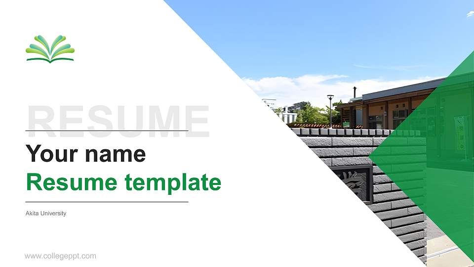 Akita University Resume PPT Template16:9 ratio PPT effect preview image